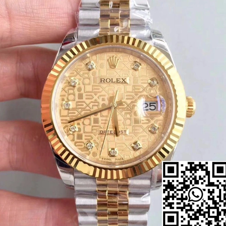 41MM Datejust Factory Dial 126333-0003 Textured Diamond-studded Gold EW Rolex 1030